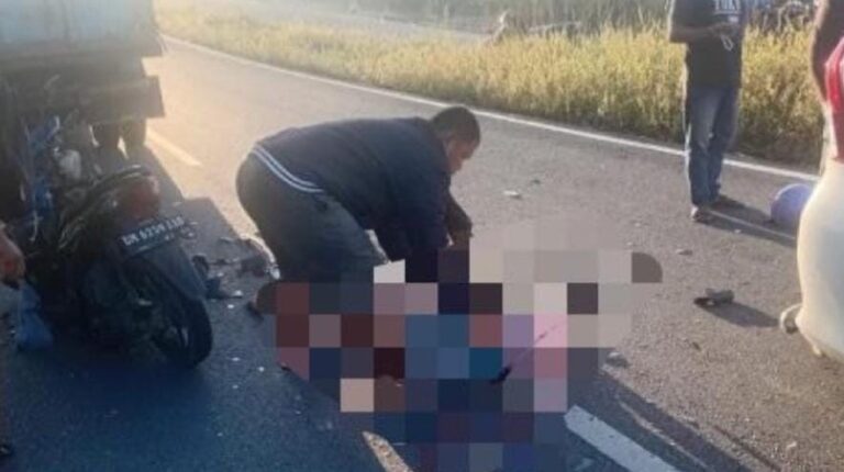 Laka Maut di Jalan Lingkar Bangkinang, Motor Tabrak Truk: Dua Meninggal