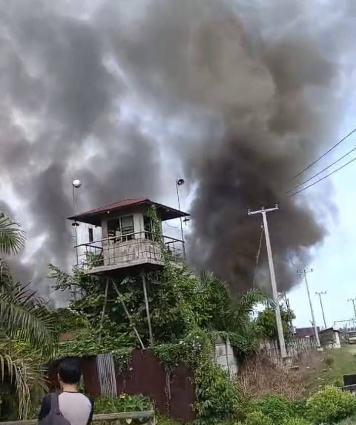 Mess Karyawan Pabrik Triplek Terbakar
